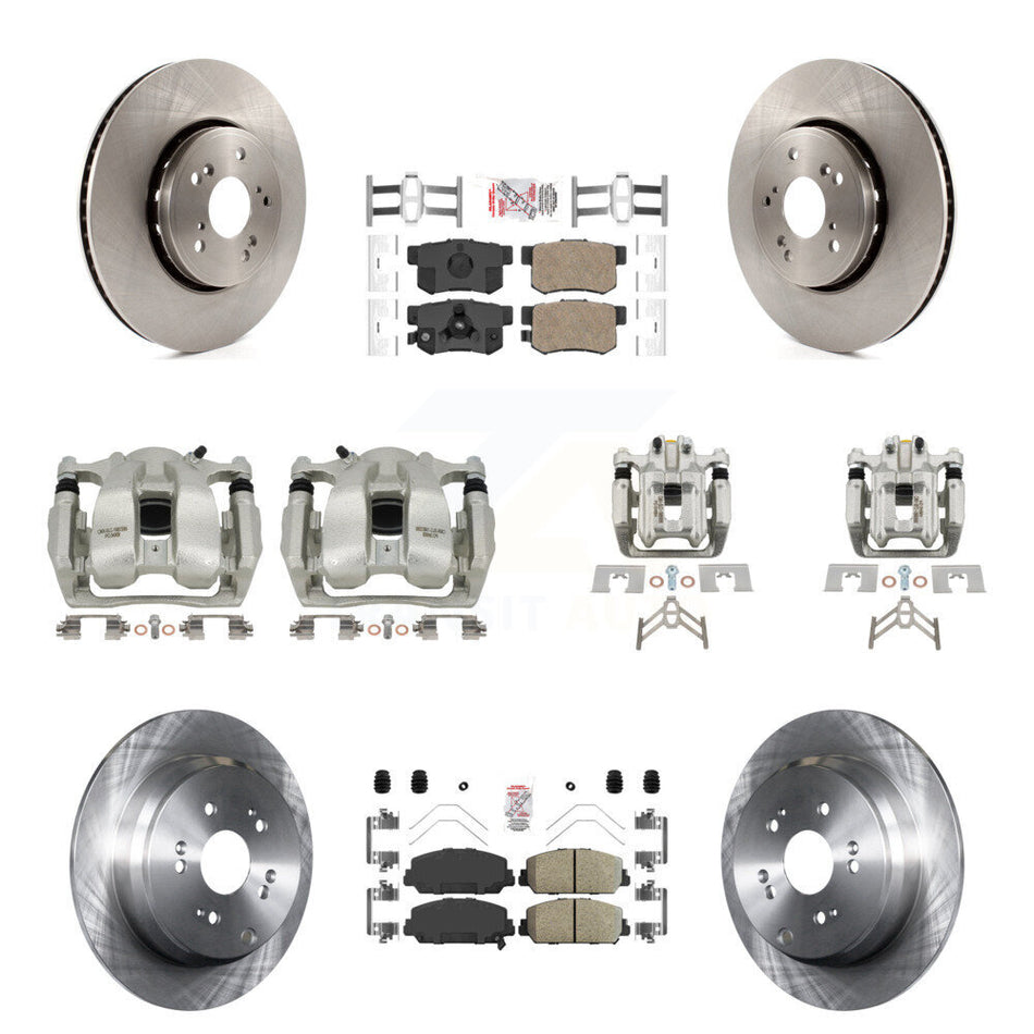 Front Rear Disc Brake Caliper Rotors And Ceramic Pads Kit (10Pc) For 2016-2018 Acura RDX KC8-102832N