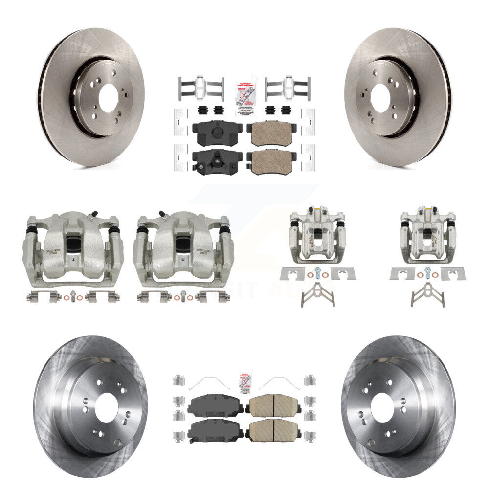 Front Rear Disc Brake Caliper Rotors And Ceramic Pads Kit (10Pc) For 2016-2018 Acura RDX KC8-102833N