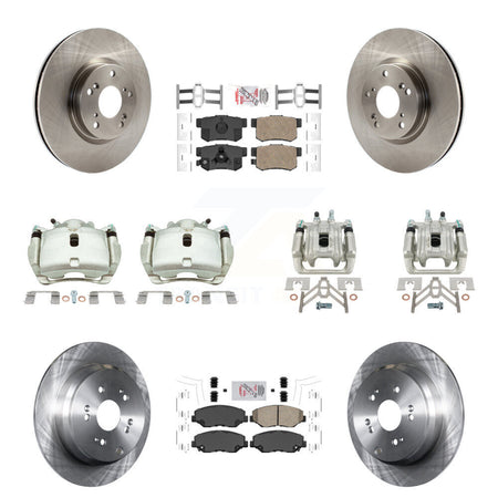 Front Rear Disc Brake Caliper Rotors And Ceramic Pad Kit (10Pc) For 2005-2006 Honda CR-V KC8-102836N
