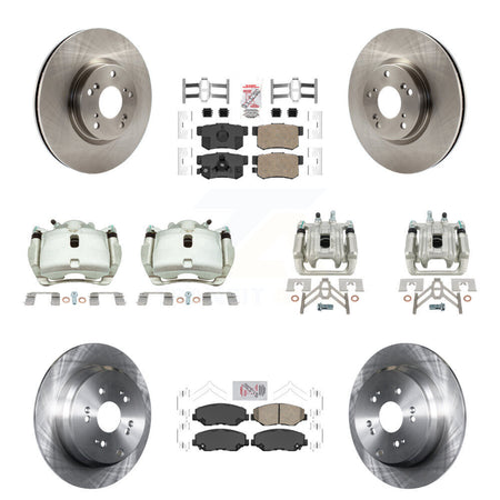 Front Rear Disc Brake Caliper Rotors And Ceramic Pad Kit (10Pc) For 2005-2006 Honda CR-V KC8-102837N