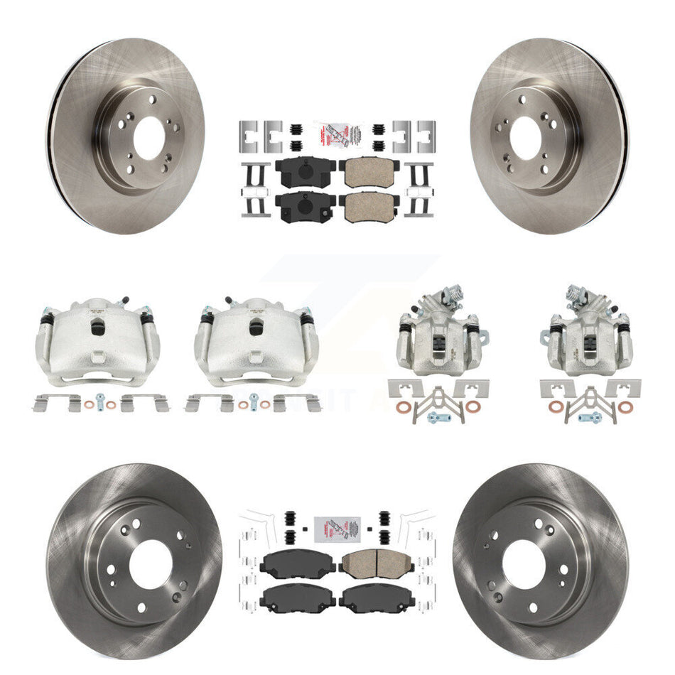 Front Rear Disc Brake Caliper Rotor And Ceramic Pad Kit (10Pc) For Honda Civic Acura ILX KC8-102840N