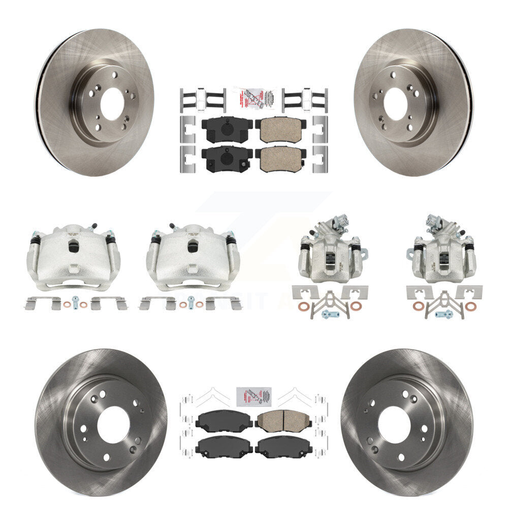 Front Rear Disc Brake Caliper Rotor And Ceramic Pad Kit (10Pc) For Honda Civic Acura ILX KC8-102841N