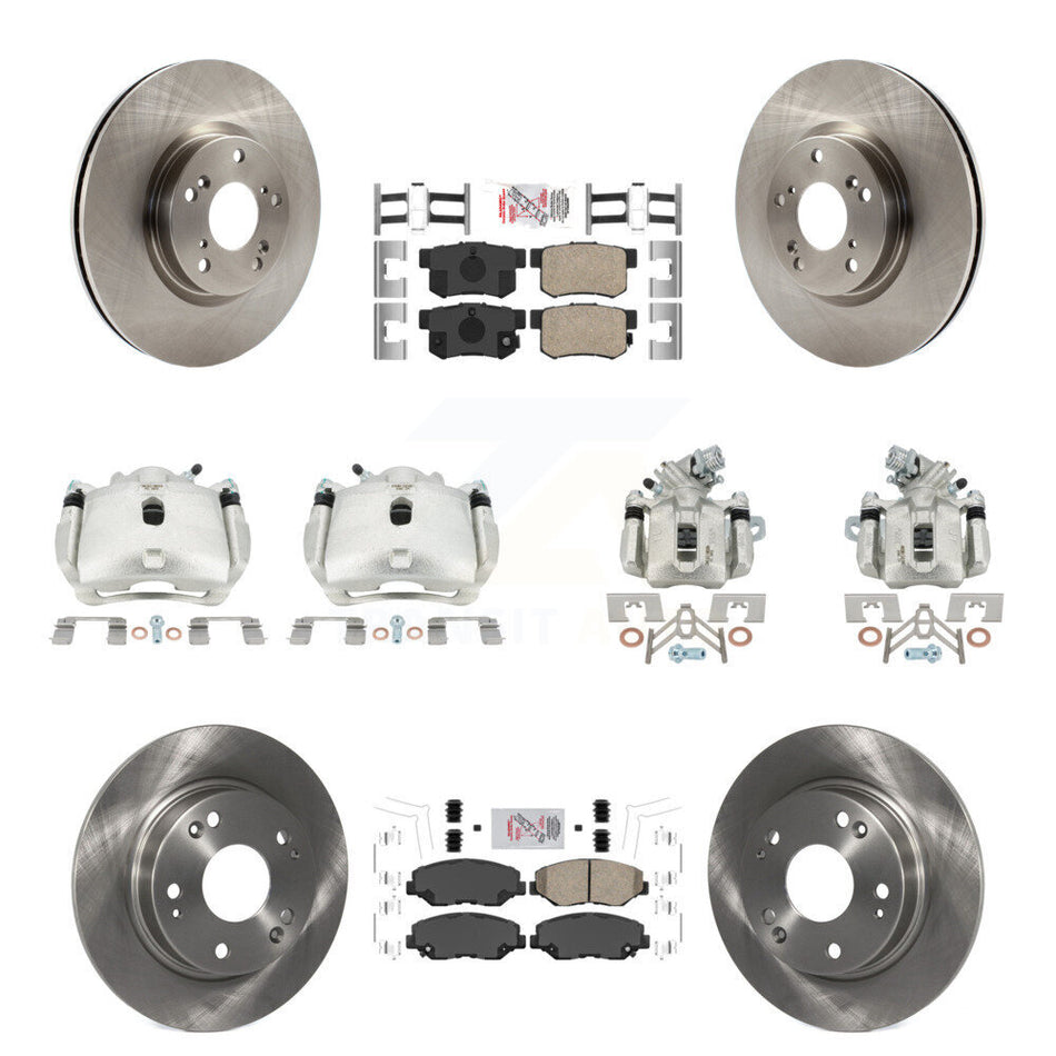Front Rear Disc Brake Caliper Rotor And Ceramic Pad Kit (10Pc) For Honda Civic Acura ILX KC8-102842N
