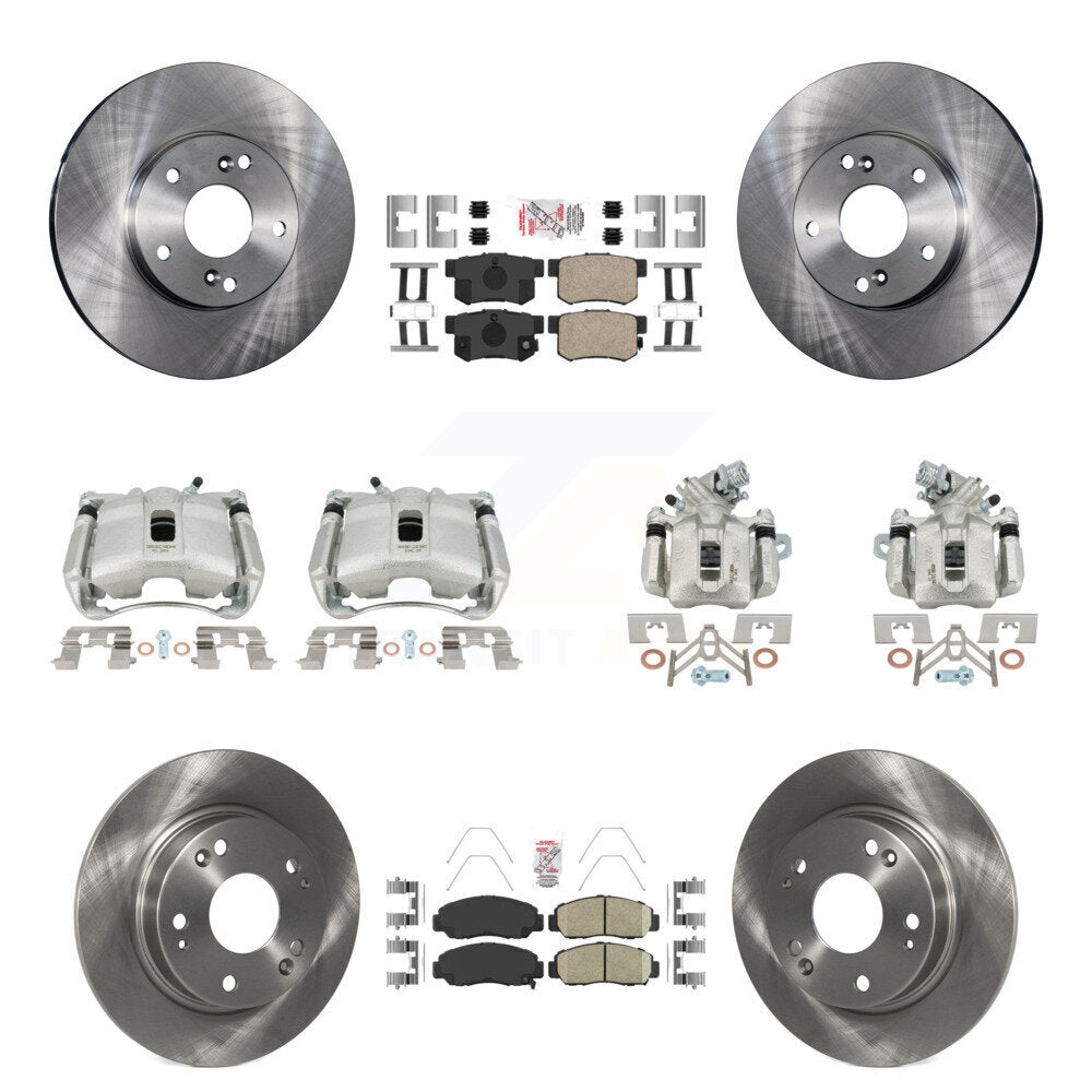 Front Rear Disc Brake Caliper Rotors And Ceramic Pads Kit (10Pc) For Acura CSX KC8-102843N