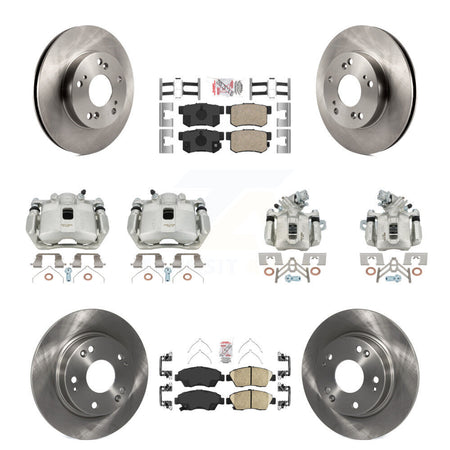 Front Rear Disc Brake Caliper Rotors Ceramic Pad Kit (10Pc) For 2013-2015 Acura ILX 1.5L KC8-102848N