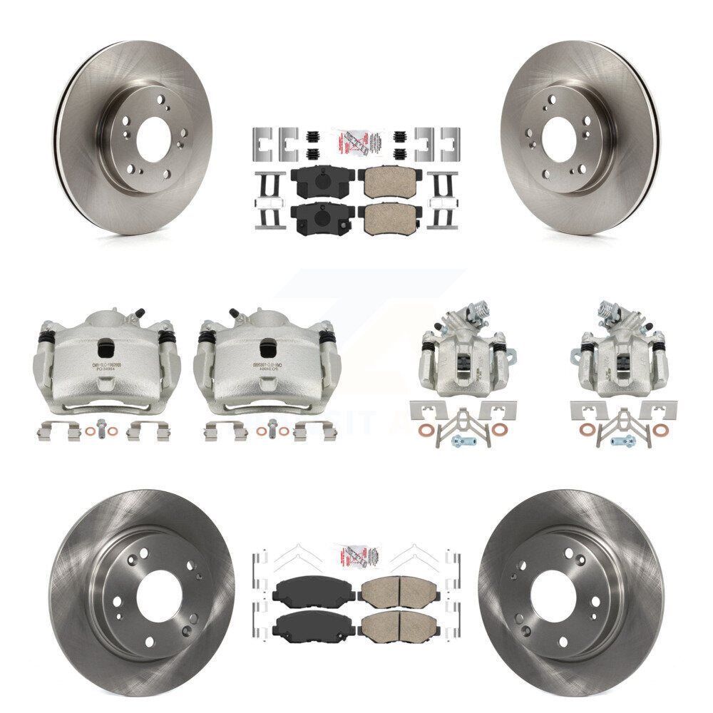 Front Rear Disc Brake Caliper Rotors And Ceramic Pads Kit (10Pc) For 2013 Acura ILX 2.0L KC8-102849N