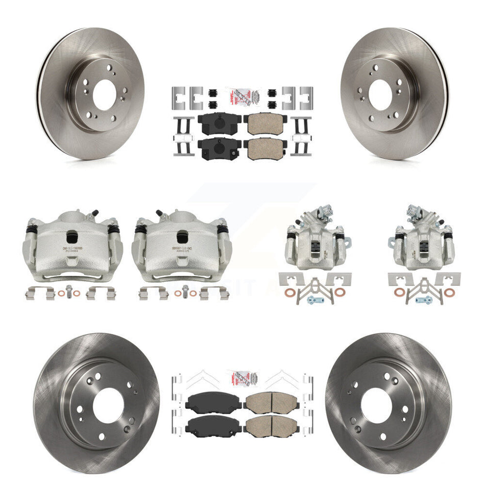 Front Rear Disc Brake Caliper Rotors And Ceramic Pads Kit (10Pc) For 2013 Acura ILX 2.0L KC8-102849N