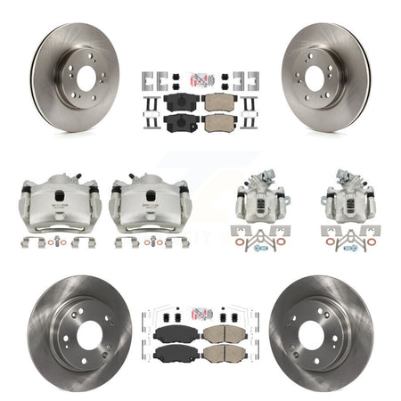 Front Rear Disc Brake Caliper Rotors And Ceramic Pads Kit (10Pc) For 2013 Acura ILX 2.0L KC8-102850N