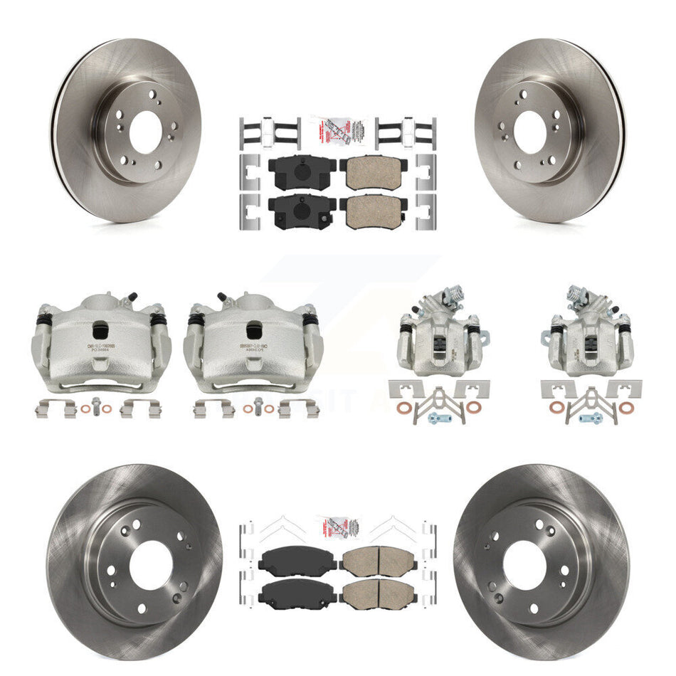 Front Rear Disc Brake Caliper Rotors And Ceramic Pads Kit (10Pc) For 2013 Acura ILX 2.0L KC8-102851N