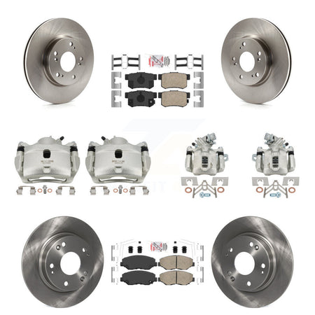 Front Rear Disc Brake Caliper Rotors And Ceramic Pads Kit (10Pc) For 2013 Acura ILX 2.0L KC8-102852N