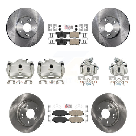 Front Rear Disc Brake Caliper Rotors Ceramic Pad Kit (10Pc) For 2014-2015 Acura ILX 2.0L KC8-102857N