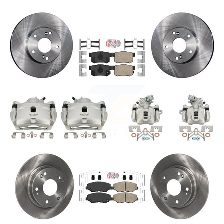 Front Rear Disc Brake Caliper Rotors Ceramic Pad Kit (10Pc) For 2014-2015 Acura ILX 2.0L KC8-102860N