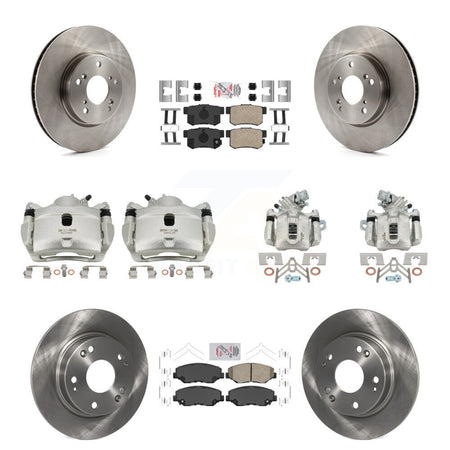 Front Rear Disc Brake Caliper Rotors And Ceramic Pads Kit (10Pc) For Honda Civic KC8-102861N