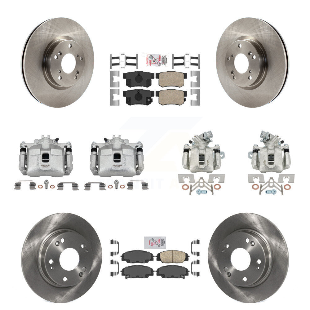 Front Rear Brake Caliper Rotor Ceramic Pad Kit (10Pc) For 06-08 Honda Civic Si with 2.0L KC8-102870N