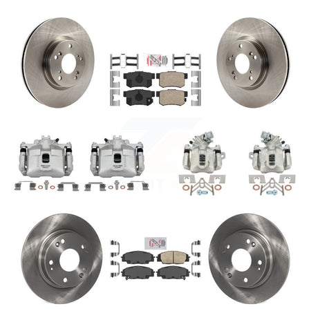 Front Rear Brake Caliper Rotor Ceramic Pad Kit (10Pc) For 06-08 Honda Civic Si with 2.0L KC8-102870N
