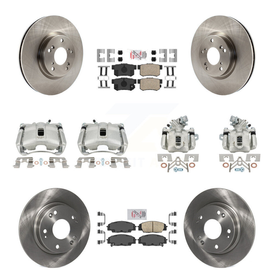 Front Rear Brake Caliper Rotor And Ceramic Pad Kit (10Pc) For 2007-2010 Acura CSX Type-S KC8-102871N