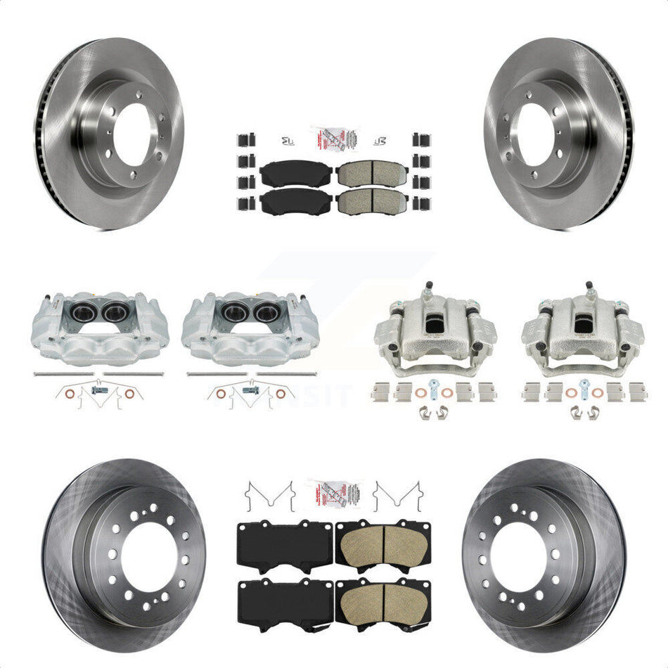 Front Rear Disc Brake Caliper Rotors And PADSMATERIAL Pads Kit (10Pc) For Toyota 4Runner Lexus GX460 KC8-102882N by Transit Auto