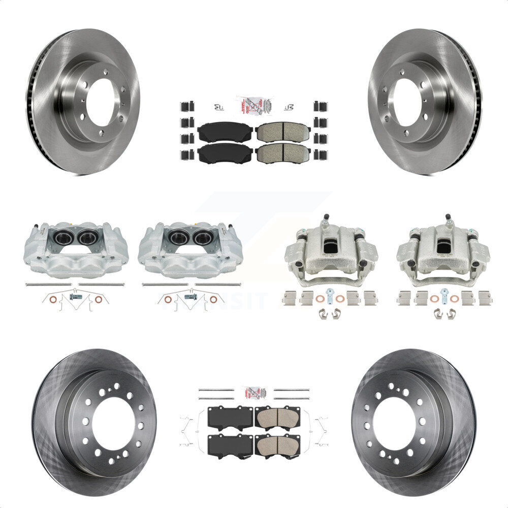 Front Rear Disc Brake Caliper Rotors And PADSMATERIAL Pads Kit (10Pc) For Toyota 4Runner Lexus GX460 KC8-102883N by Transit Auto