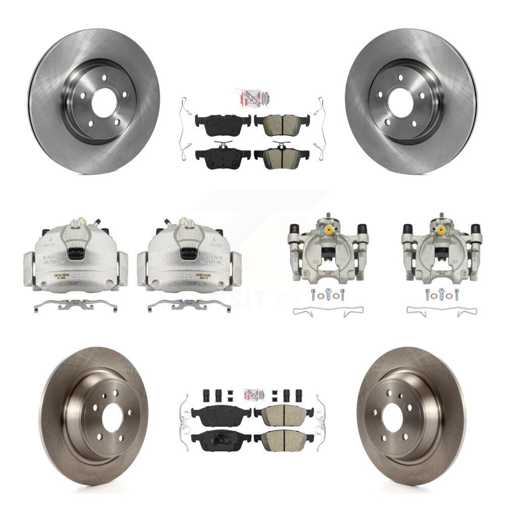 Front Rear Brake Caliper Rotors & Ameribrakes Pad Kit (10Pc) For Ford Escape Lincoln MKC KC8-102885N
