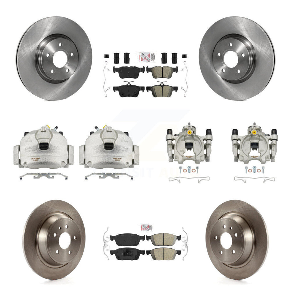 Front Rear Brake Caliper Rotors & Ameribrakes Pad Kit (10Pc) For Ford Escape Lincoln MKC KC8-102886N