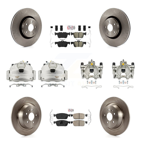 Front Rear Disc Brake Caliper Rotors And Ameribrakes Pads Kit (10Pc) For Lincoln MKC KC8-102891N