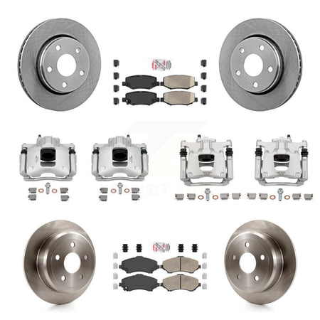Front Rear Disc Brake Caliper Rotors And Ceramic Pads Kit (10Pc) For Jeep Wrangler KC8-102892N