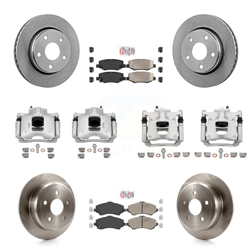 Front Rear Disc Brake Caliper Rotors And Ceramic Pads Kit (10Pc) For Jeep Wrangler KC8-102893N