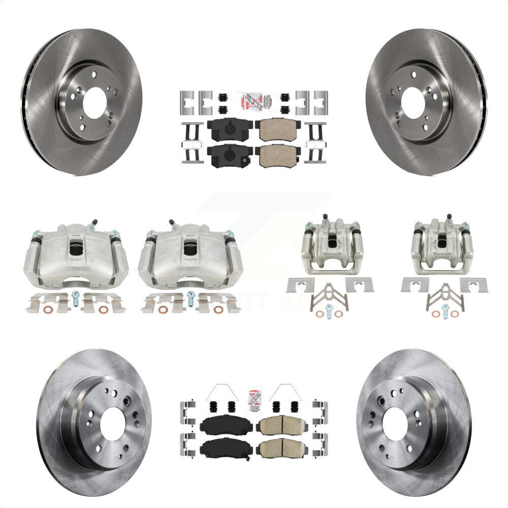 Front Rear Disc Brake Caliper Rotors And Ceramic Pads Kit (10Pc) For 2004-2005 Acura TL Automatic transmission KC8-102900N by Transit Auto