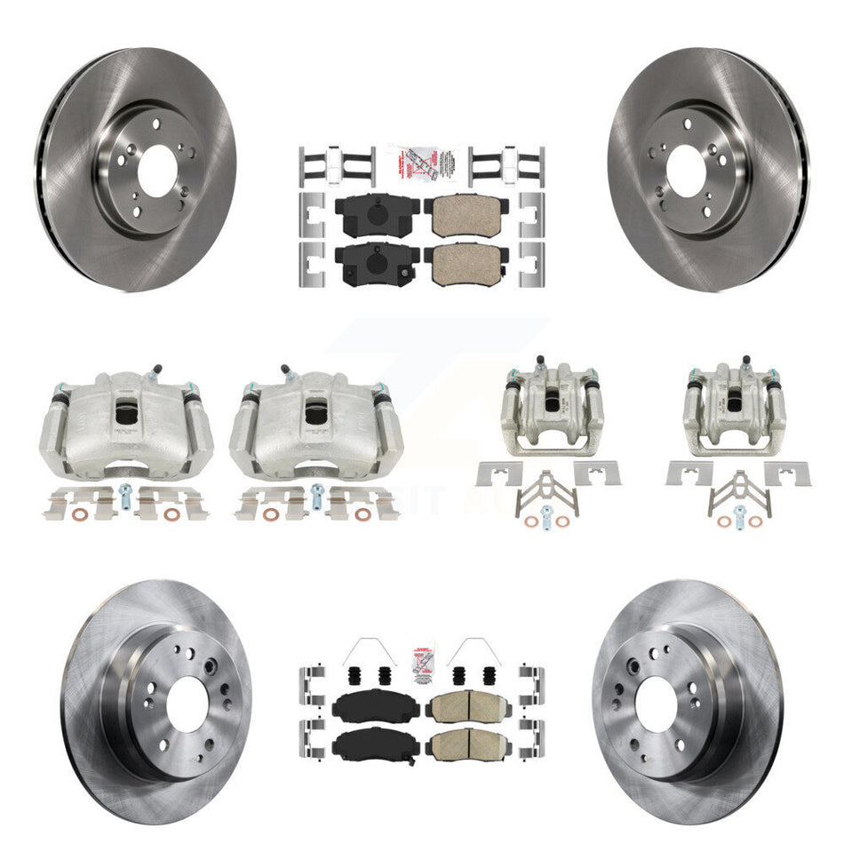 Front Rear Disc Brake Caliper Rotors And Ceramic Pads Kit (10Pc) For 2004-2005 Acura TL Automatic transmission KC8-102902N