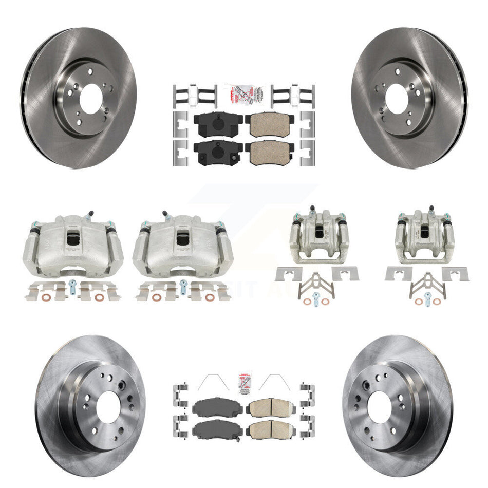 Front Rear Disc Brake Caliper Rotors And Ceramic Pads Kit (10Pc) For 2004-2005 Acura TL Automatic transmission KC8-102903N