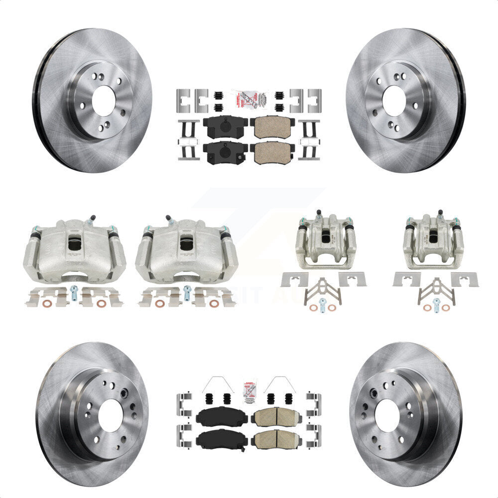 Front Rear Disc Brake Caliper Rotors And Ceramic Pads Kit (10Pc) For Acura TL KC8-102908N by Transit Auto