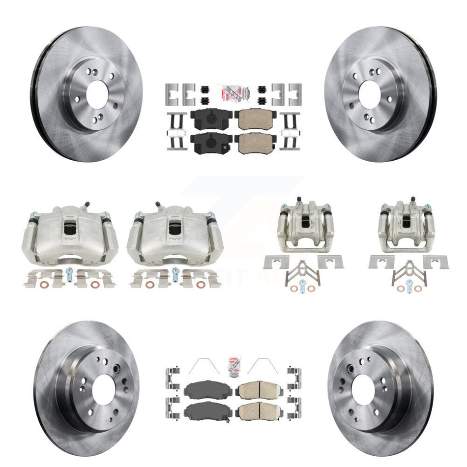 Front Rear Disc Brake Caliper Rotors And Ceramic Pads Kit (10Pc) For Acura TL KC8-102909N