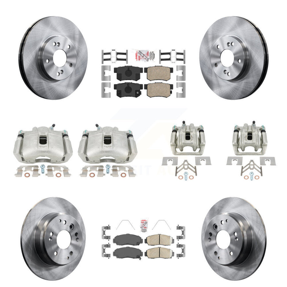 Front Rear Disc Brake Caliper Rotors And Ceramic Pads Kit (10Pc) For Acura TL KC8-102911N