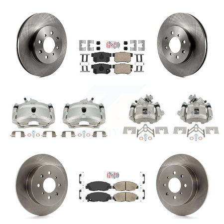 Front Rear Disc Brake Caliper Rotors And Ceramic Pads Kit (10Pc) For Honda Civic KC8-102912N