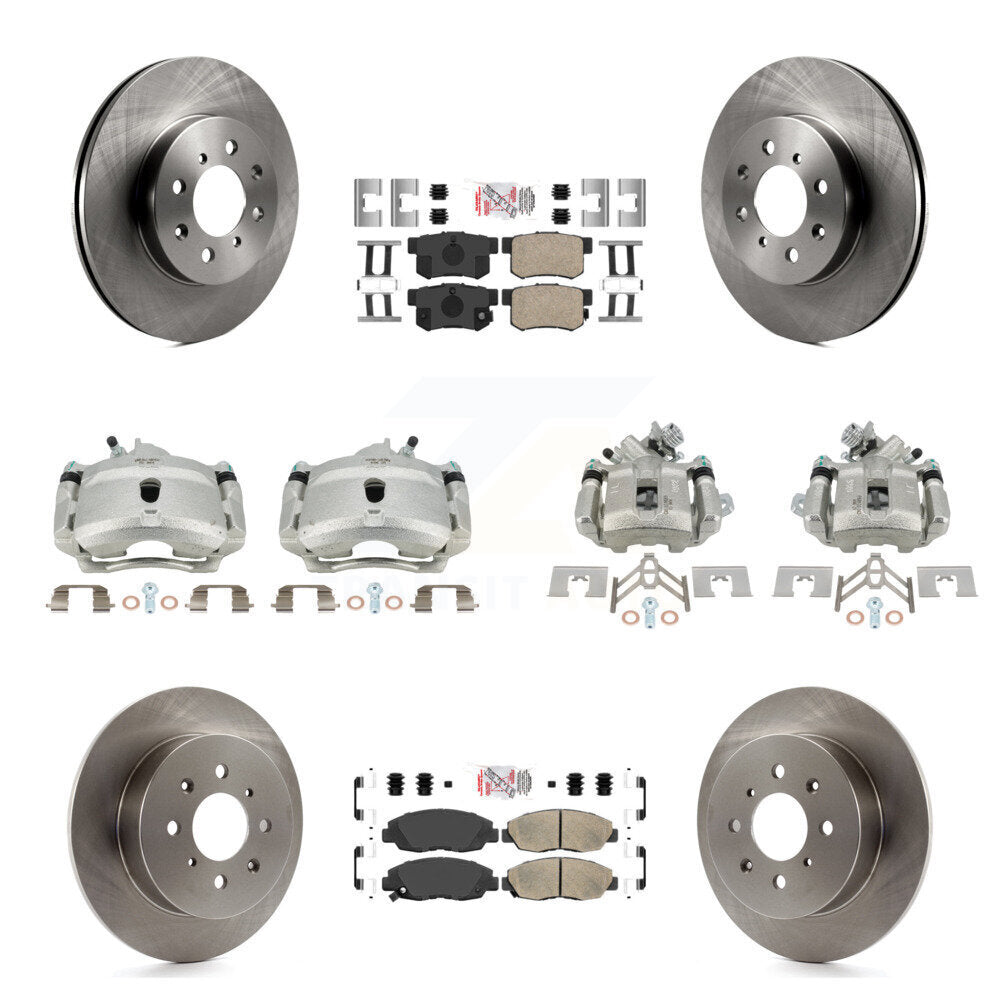Front Rear Disc Brake Caliper Rotors And Ceramic Pads Kit (10Pc) For Honda Civic KC8-102913N