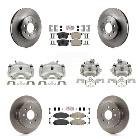 Front Rear Disc Brake Caliper Rotors And Ceramic Pads Kit (10Pc) For Honda Civic KC8-102913N