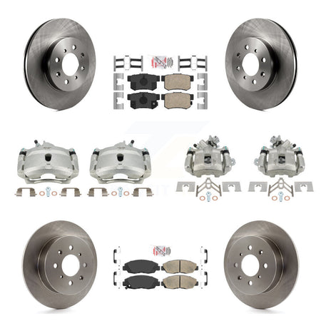 Front Rear Disc Brake Caliper Rotors And Ceramic Pads Kit (10Pc) For Honda Civic KC8-102914N