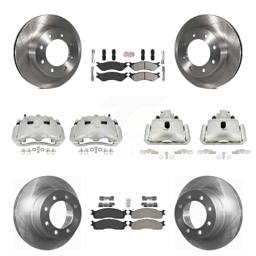 Front Rear Disc Brake Caliper Rotors And Semi-Metallic Pad Kit (10Pc) For Dodge Ram 1500 KC8-102926N