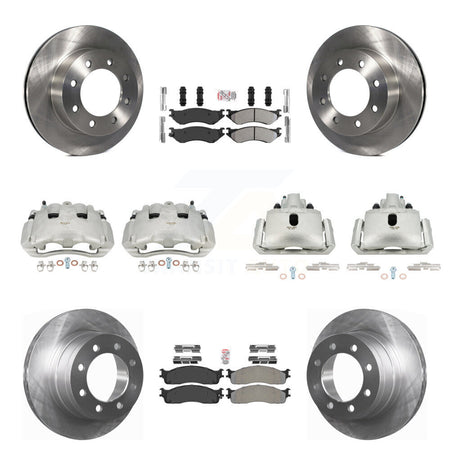 Front Rear Disc Brake Caliper Rotors And Semi-Metallic Pad Kit (10Pc) For Dodge Ram 1500 KC8-102926N