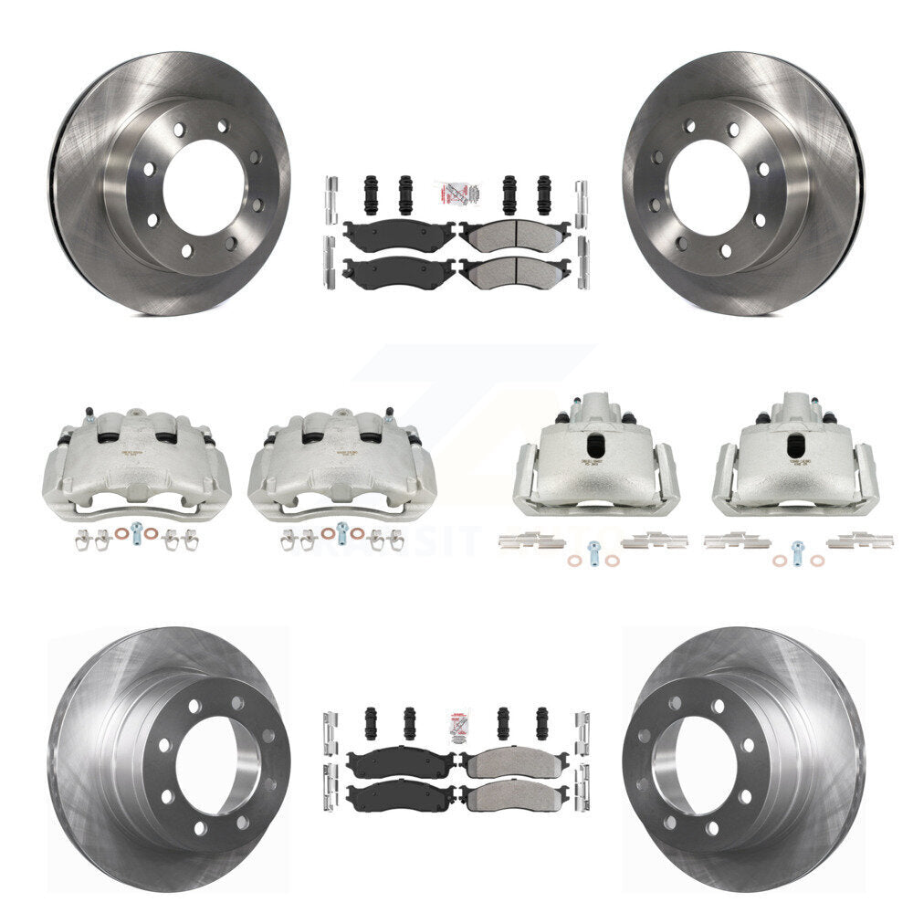 Front Rear Disc Brake Caliper Rotors And Semi-Metallic Pad Kit (10Pc) For Dodge Ram 1500 KC8-102927N