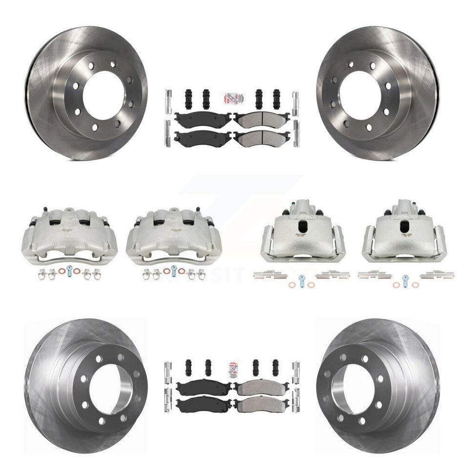 Front Rear Disc Brake Caliper Rotors And Semi-Metallic Pad Kit (10Pc) For Dodge Ram 1500 KC8-102927N