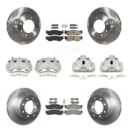 Front Rear Disc Brake Caliper Rotors And Semi-Metallic Pad Kit (10Pc) For Dodge Ram 1500 KC8-102928N