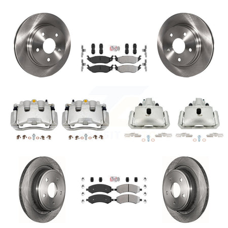 Front Rear Brake Caliper Rotor And Semi-Metallic Pad Kit (10Pc) For Chrysler Aspen Dodge KC8-102934N