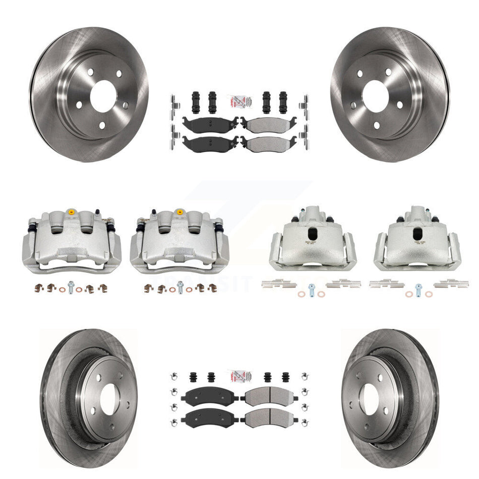 Front Rear Brake Caliper Rotor And Semi-Metallic Pad Kit (10Pc) For Chrysler Aspen Dodge KC8-102934N