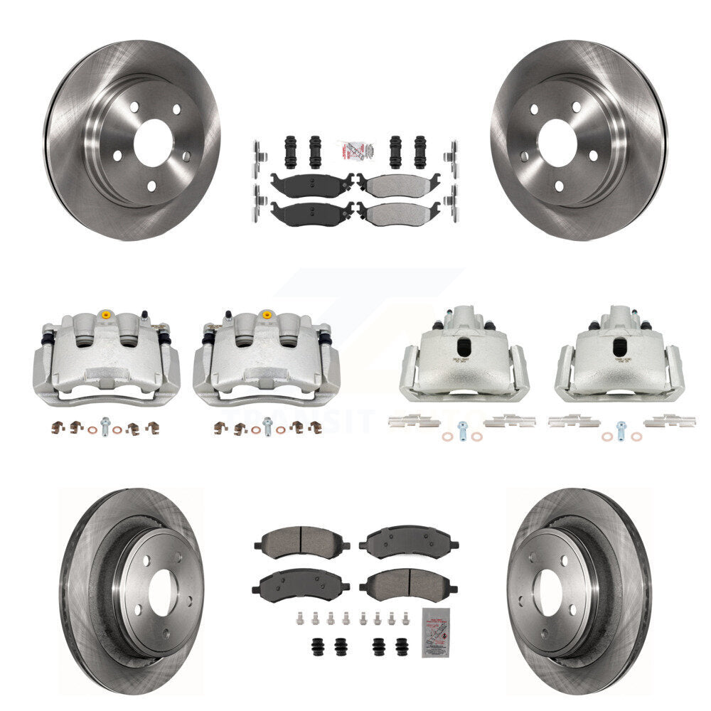 Front Rear Brake Caliper Rotor And Semi-Metallic Pad Kit (10Pc) For Chrysler Aspen Dodge KC8-102935N