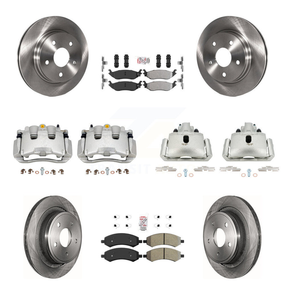 Front Rear Brake Caliper Rotor And Semi-Metallic Pad Kit (10Pc) For Chrysler Aspen Dodge KC8-102936N