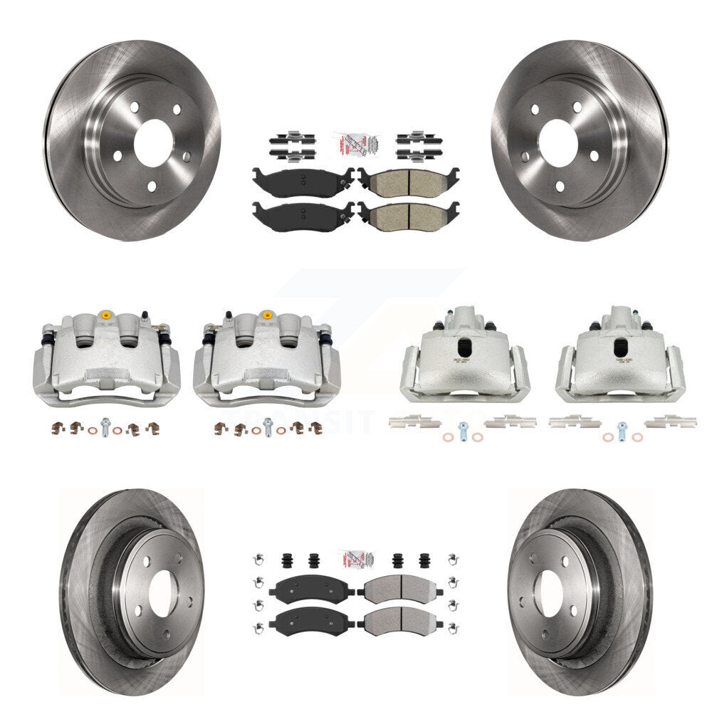 Front Rear Brake Caliper Rotor And Semi-Metallic Pad Kit (10Pc) For Chrysler Aspen Dodge KC8-102937N