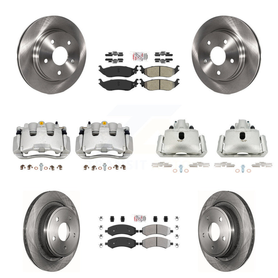 Front Rear Brake Caliper Rotor And Semi-Metallic Pad Kit (10Pc) For Chrysler Aspen Dodge KC8-102937N