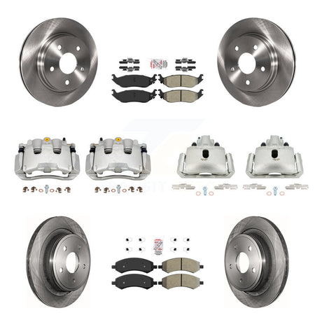 Front Rear Brake Caliper Rotor And Semi-Metallic Pad Kit (10Pc) For Chrysler Aspen Dodge KC8-102939N