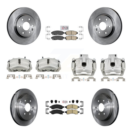 Front Rear Disc Brake Caliper Rotors Ceramic Pad Kit (10Pc) For GMC Acadia Buick Enclave KC8-102941N